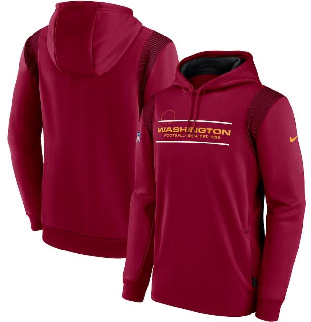 Men's Washington Football Team 2021 Burgundy Sideline Logo Performance Pullover Hoodie Men's Washington Football Team 2021 Burgundy Sideline Logo Performance Pullover Hoodie